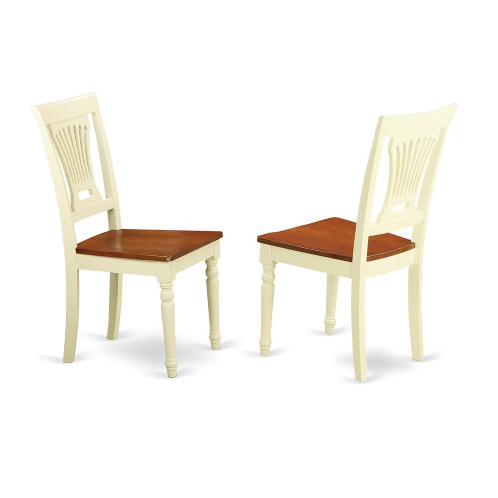 7  Pc  Kitchen  table  set  with  a  Dining  Table  and  6  Wood  Kitchen  Chairs  in  Buttermilk  and  Cherry