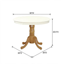 Linen White Oak Round Pedestal Dining Table, Seats 4