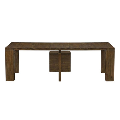 Solid Wood Extendable Dining Table & Chairs 5-Piece Set, Antique Walnut