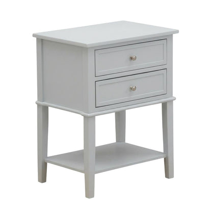Urban Gray Nightstand, 2 Wood Drawers, Sturdy Construction for Bedroom Storage