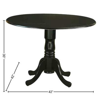 5 Piece Rubberwood Dining Room Table Set for 4 with Square Kitchen Table