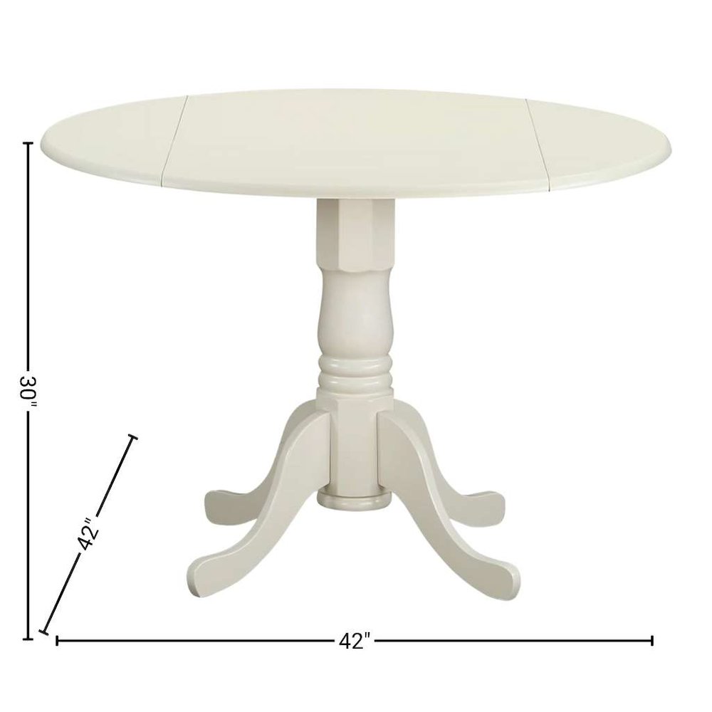 5 Piece Dining Table Set for 4 with White Kitchen Table and Chairs
