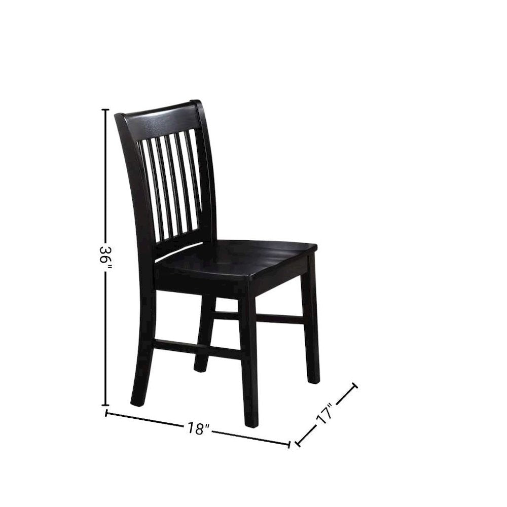 Solid Wood Black Kitchen Table and Chairs, 7 Piece Dining Set for 6