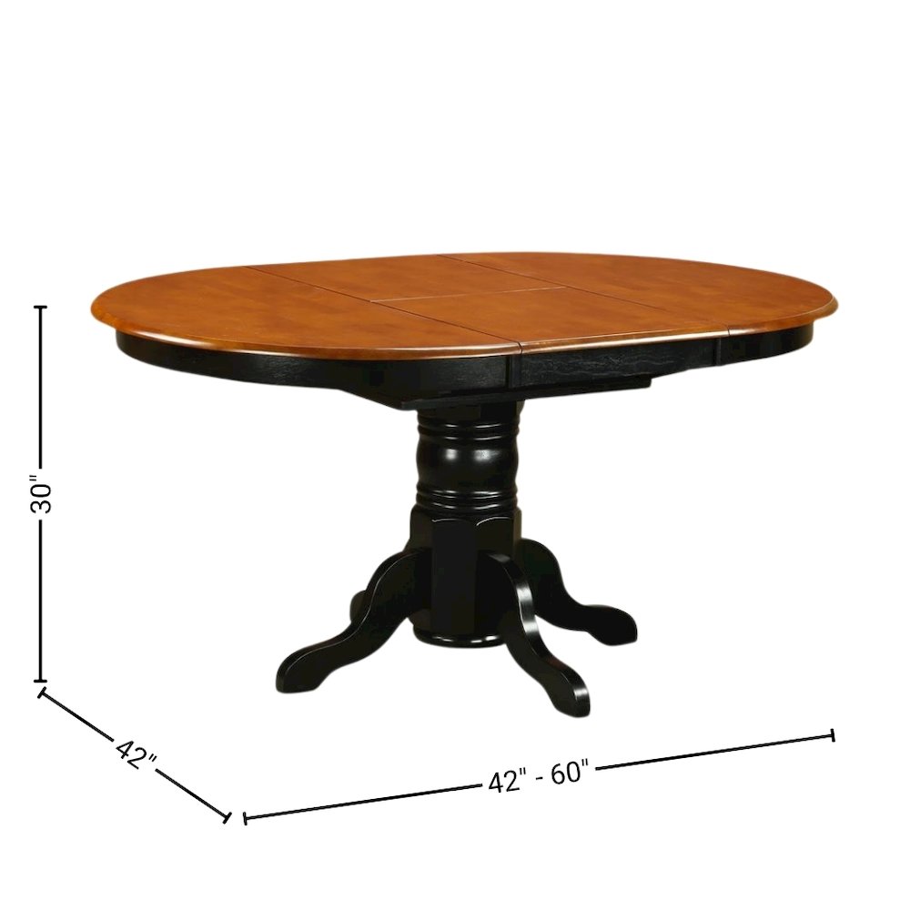 Black Oval Kitchen Table and Chairs, 7 Pc Dining Table Set for 6