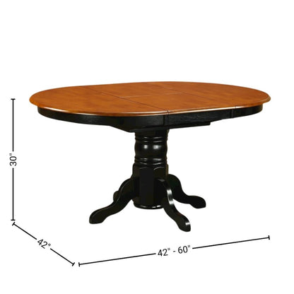 Black Oval Kitchen Table and Chairs, 7 Pc Dining Table Set for 6