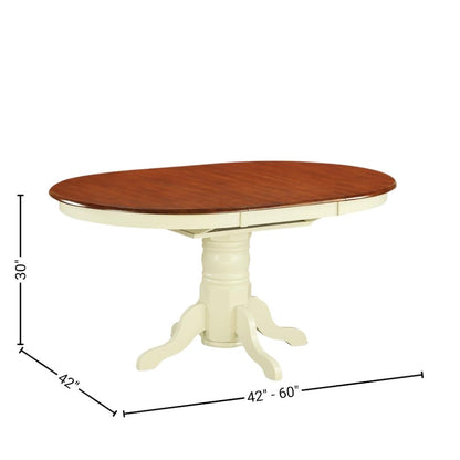 Oval Dining Table Set for 6, Kitchen Table Chairs Set of 7 Pcs in White