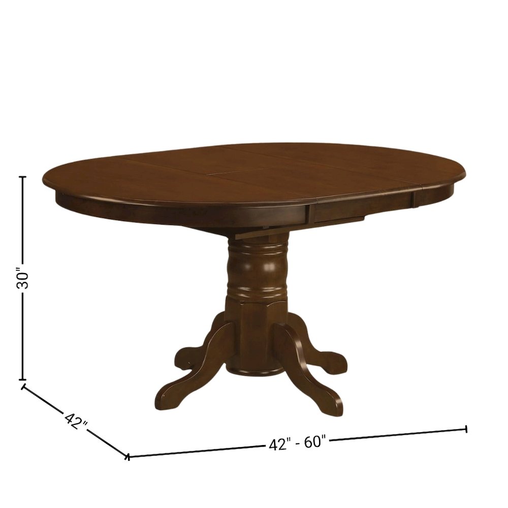 Solid Wood Dining Table Set for 6 with Chairs, 7 Pcs Kitchen Ensemble