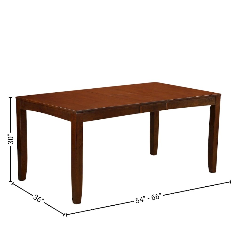 Espresso Kitchen Table and Chairs Set, 7 Pc Dining Table Set for 6