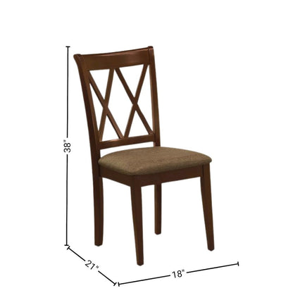 Solid Wood Small Dining Table for 2 with Chairs, Mahogany Brown Finish