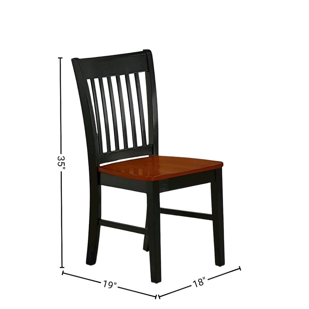 Solid Wood 5 Piece Dining Table Set in Black & Cherry for 4 People