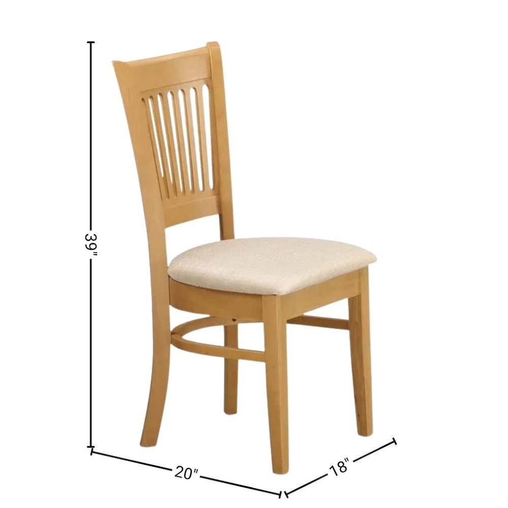 Brown Solid Wood 5 Piece Dining Table Set, Kitchen Table and Chairs