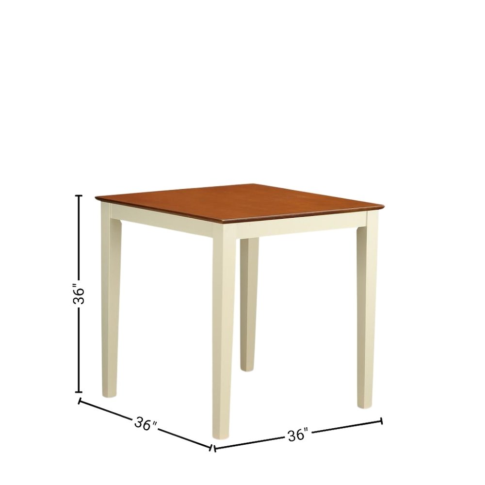 White Solid Wood 5 Piece Counter Height Dining Room Table Set for 4