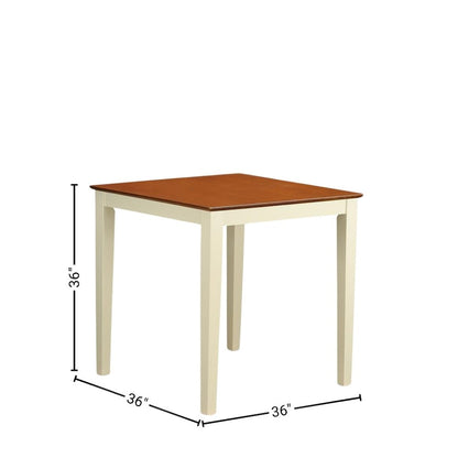 White Solid Wood 5 Piece Counter Height Dining Room Table Set for 4