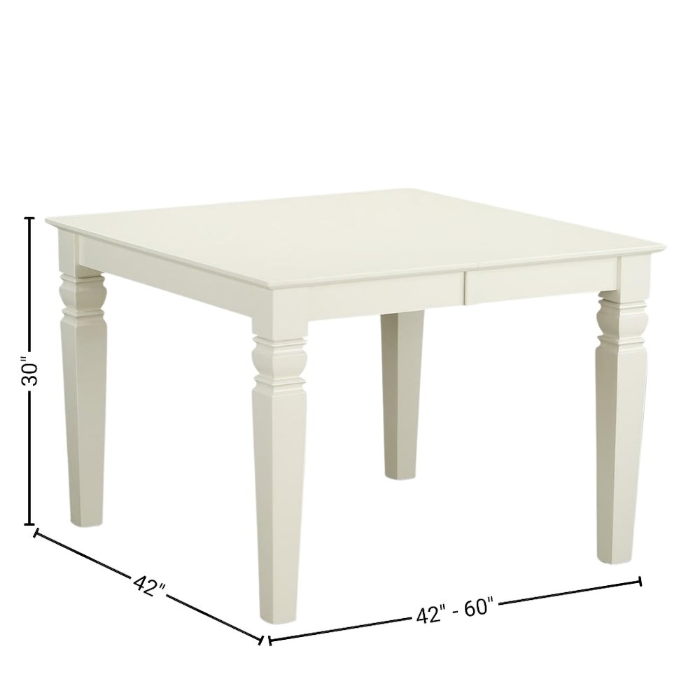 White 5 Piece Dining Table Set for 4 with Chairs and Kitchen Table