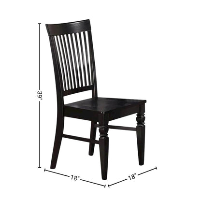 Black 5 Piece Dining Table Set with Chairs, Solid Wood Kitchen Table