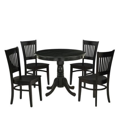 Black 5 Pc Breakfast Nook Table Set, Kitchen Table and Chairs for 4