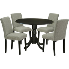 Black Round Dining Table Set for 4 – Kitchen Table Chairs Set of 4 Wood