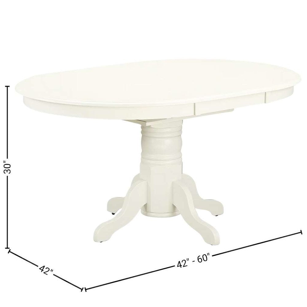 White 5 Pc Kitchen Table Chairs Set of 4, Solid Wood Breakfast Nook