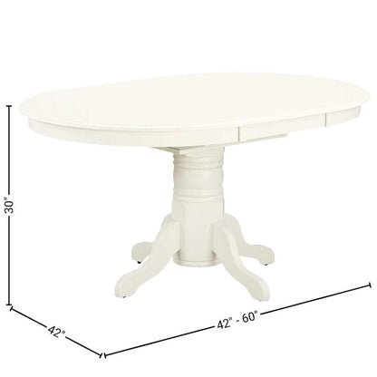 White 5 Pc Kitchen Table Chairs Set of 4, Solid Wood Breakfast Nook