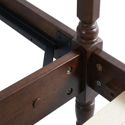 Solid Wood Platform Bed with Headboard, Traditional Queen Size