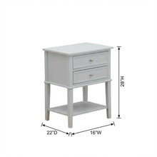 Urban Gray Nightstand, 2 Wood Drawers, Sturdy Construction for Bedroom Storage