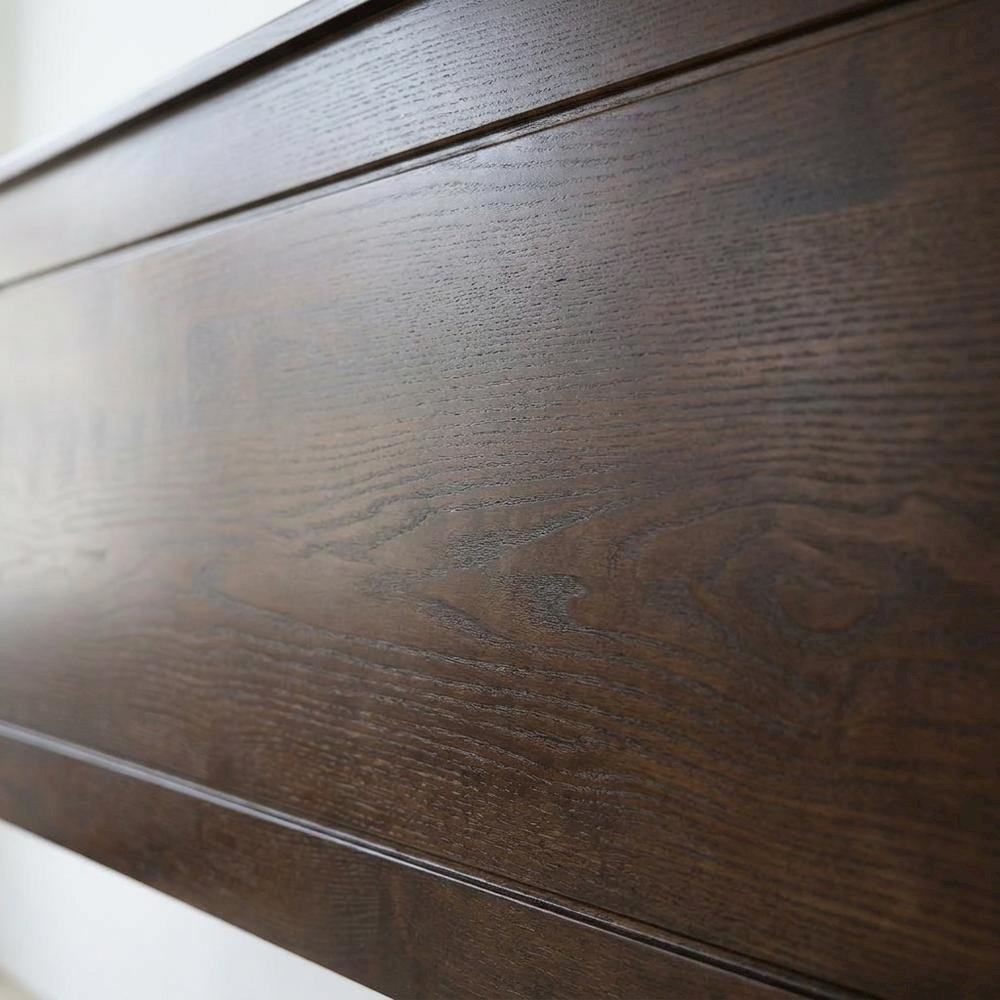 Solid Wood Platform Bed with Headboard, Traditional Queen Size