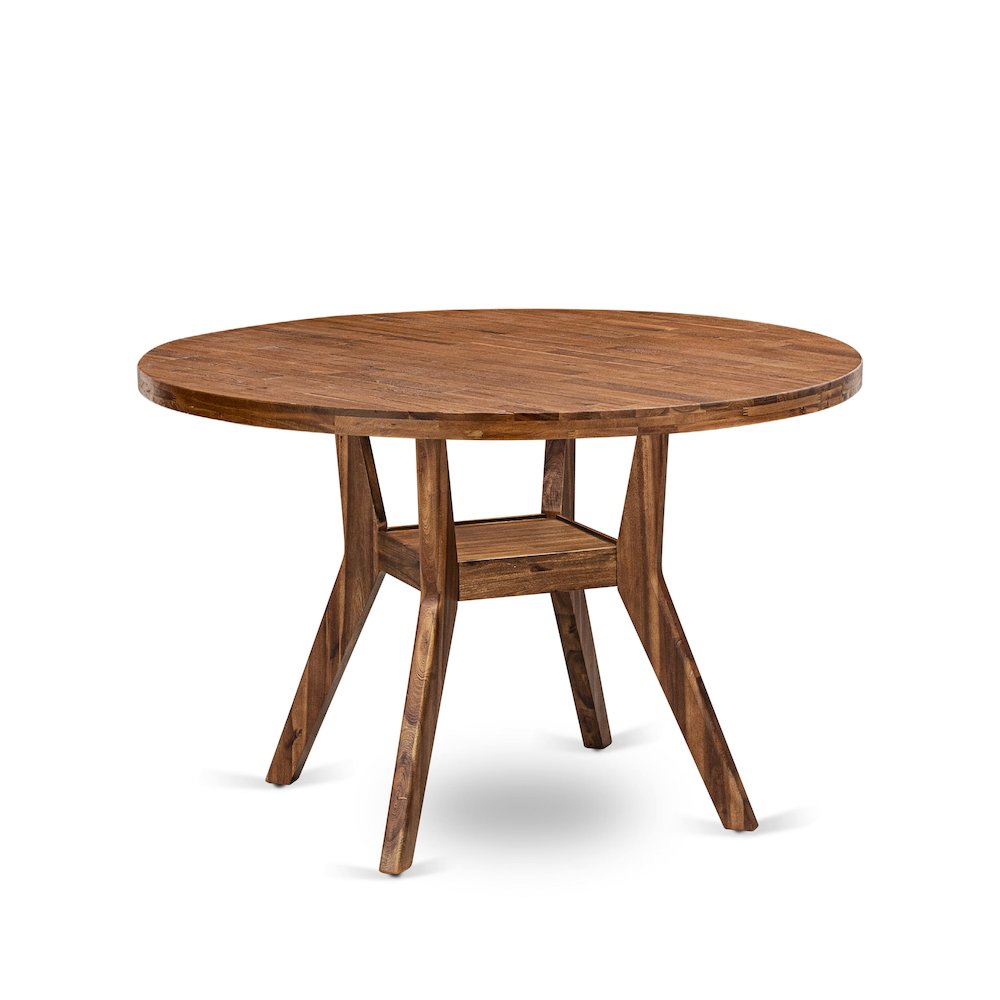 7-Piece Dining Table Set Consist Of A Wooden Kitchen Table, 6 Brown Fabric Chair