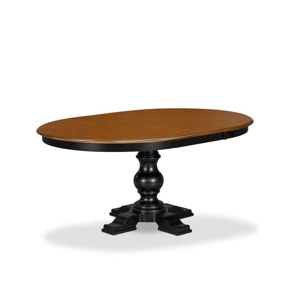 5-Piece Mid-Century Dining Set, Black & Cherry