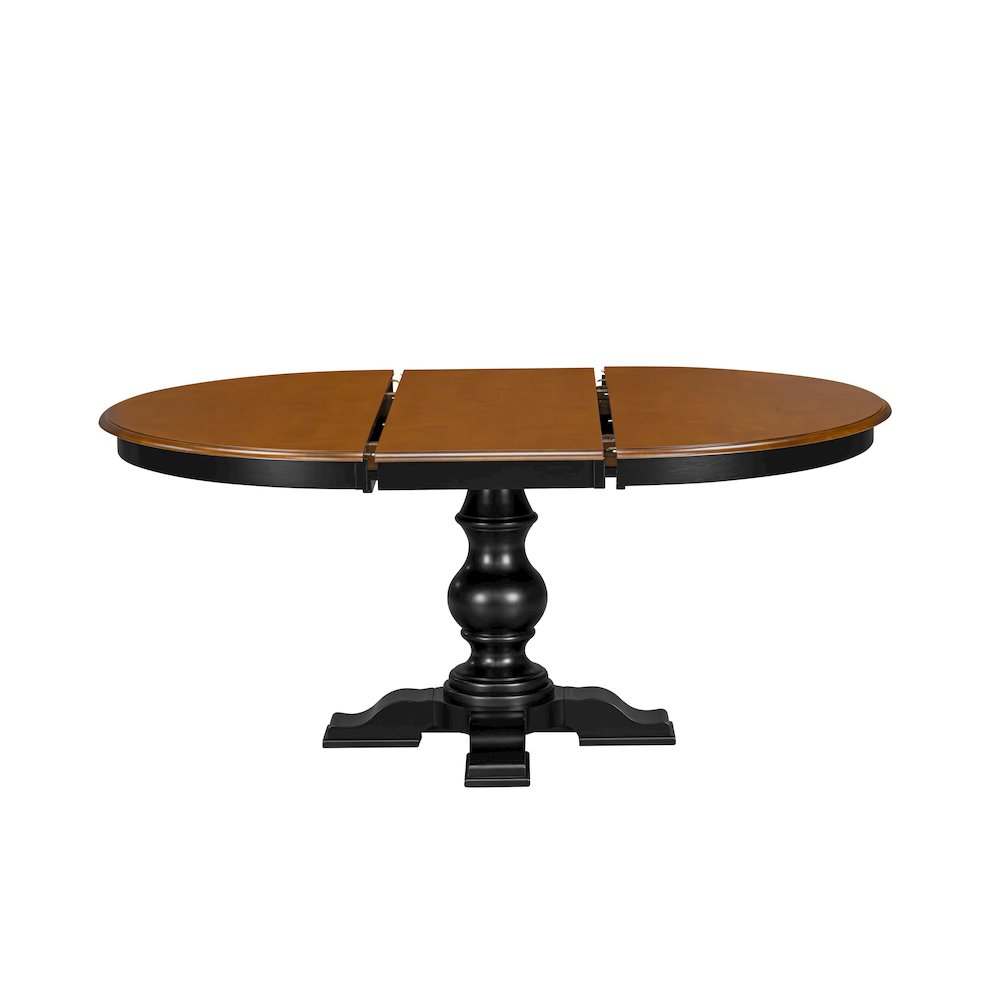 5-Piece Mid-Century Dining Set, Black & Cherry