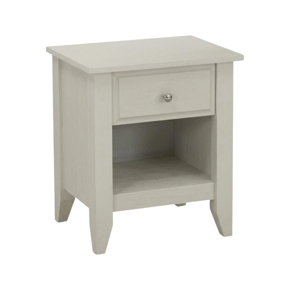 Small Night Stand with Modern Drawer and Sturdy Build in Butter Cream Finish
