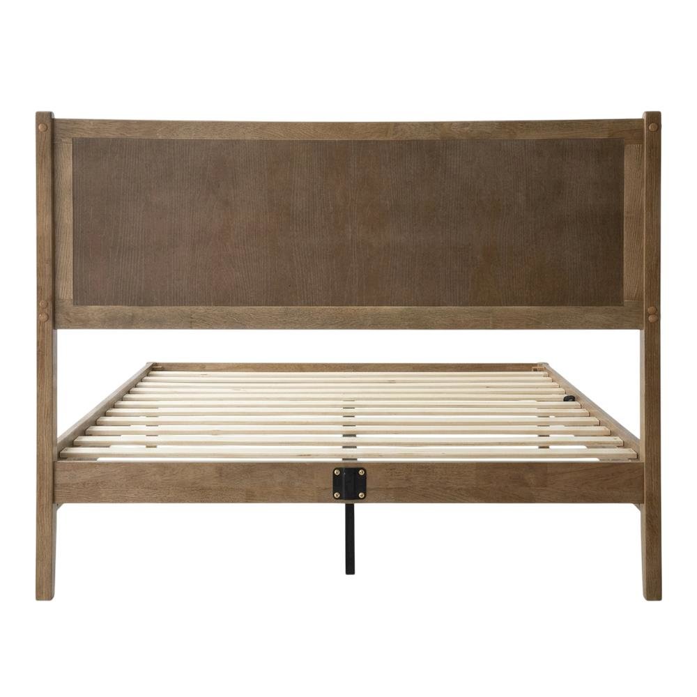 Solid Wood Platform Bed, Headboard & Footboard, No Box Spring, Barnwood, Queen
