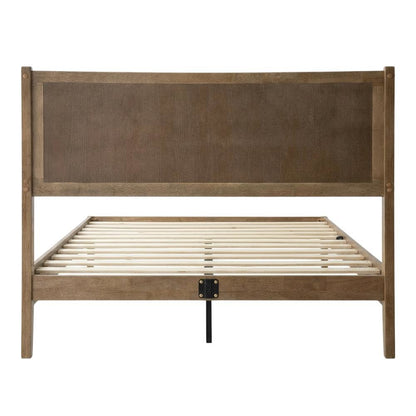 Solid Wood Platform Bed, Headboard & Footboard, No Box Spring, Barnwood, Queen