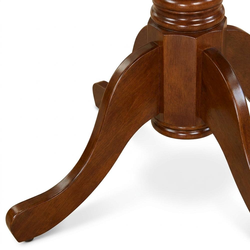 Solid Wood Round Kitchen Table & Chairs 3-Piece Dining Set, Mahogany