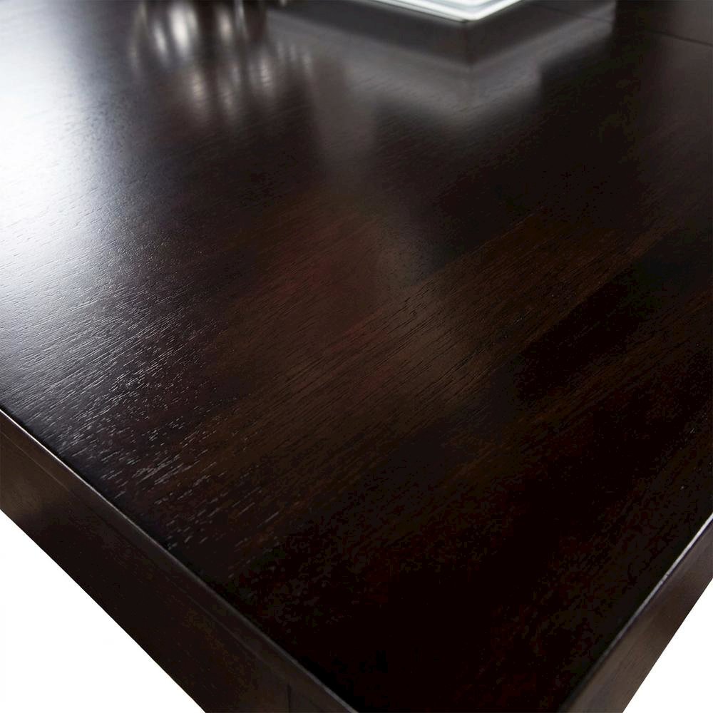 Square Counter Height Dining Table for 8 with Chairs in Brown Wood
