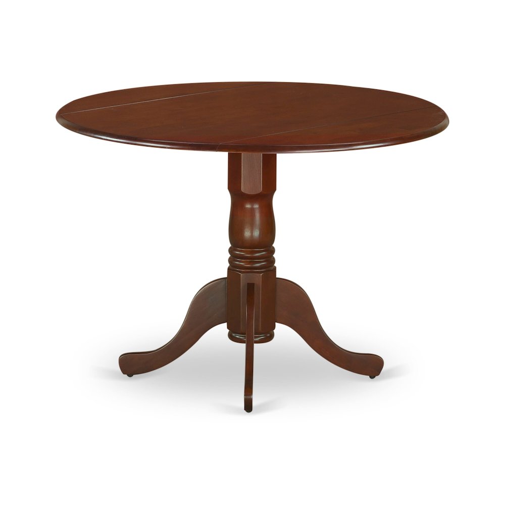 HLDL5-MAH-W - 5-Pc Kitchen Dining Room Set- 4 Kitchen Chair and Modern Kitchen Table - Wooden Seat and Slatted Chair Back - Mahogany Finish