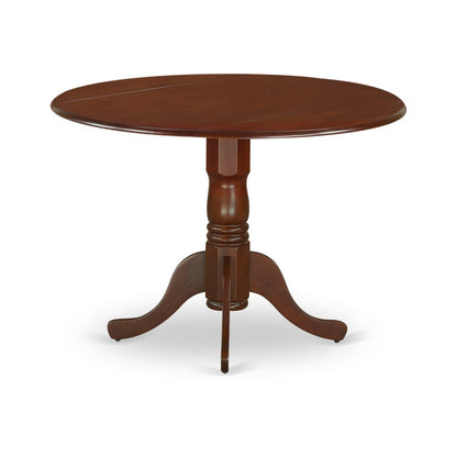 HLDL5-MAH-W - 5-Pc Kitchen Dining Room Set- 4 Kitchen Chair and Modern Kitchen Table - Wooden Seat and Slatted Chair Back - Mahogany Finish