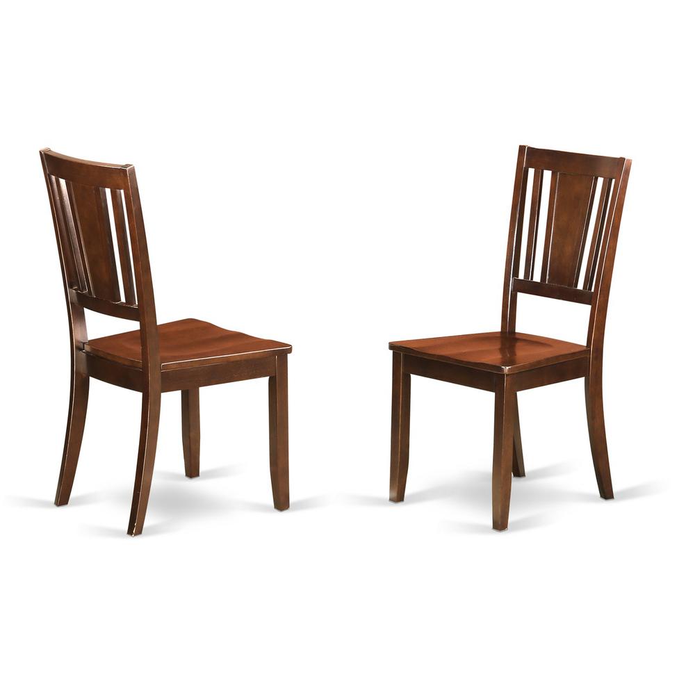East West Furniture HBDU3-MAH-W 3 Piece Dinette Set - Mahogany Dining Room Table and 2 Mahogany Kitchen & Dining Room Chairs with Panel Back - Mahogany Finish