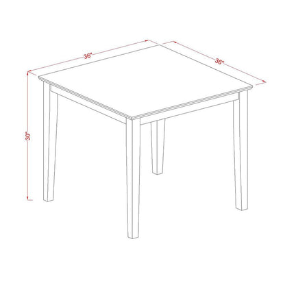 East West Furniture OXFO5-MAH-47 5-Pc Dining Room Table Set Includes 1 Dining Table with Square Table top and 4 Light Sable Linen Fabric Kitchen Chairs Button Tufted Back - Mahogany Finish