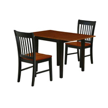 Solid Wood 5 Piece Dining Table Set in Black & Cherry for 4 People