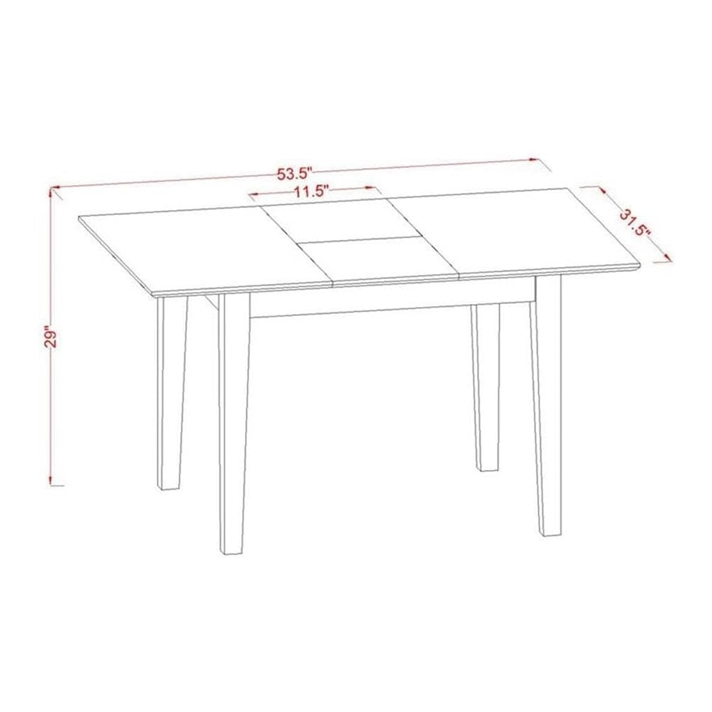 Rectangular Wood Dining Table, Black Finish, Butterfly Leaf, Solid Wood