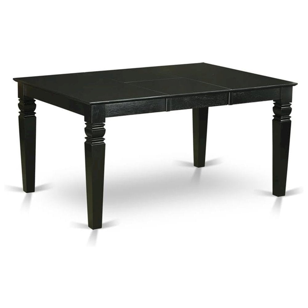 Black 5 Piece Dining Table Set with Chairs, Solid Wood Kitchen Table