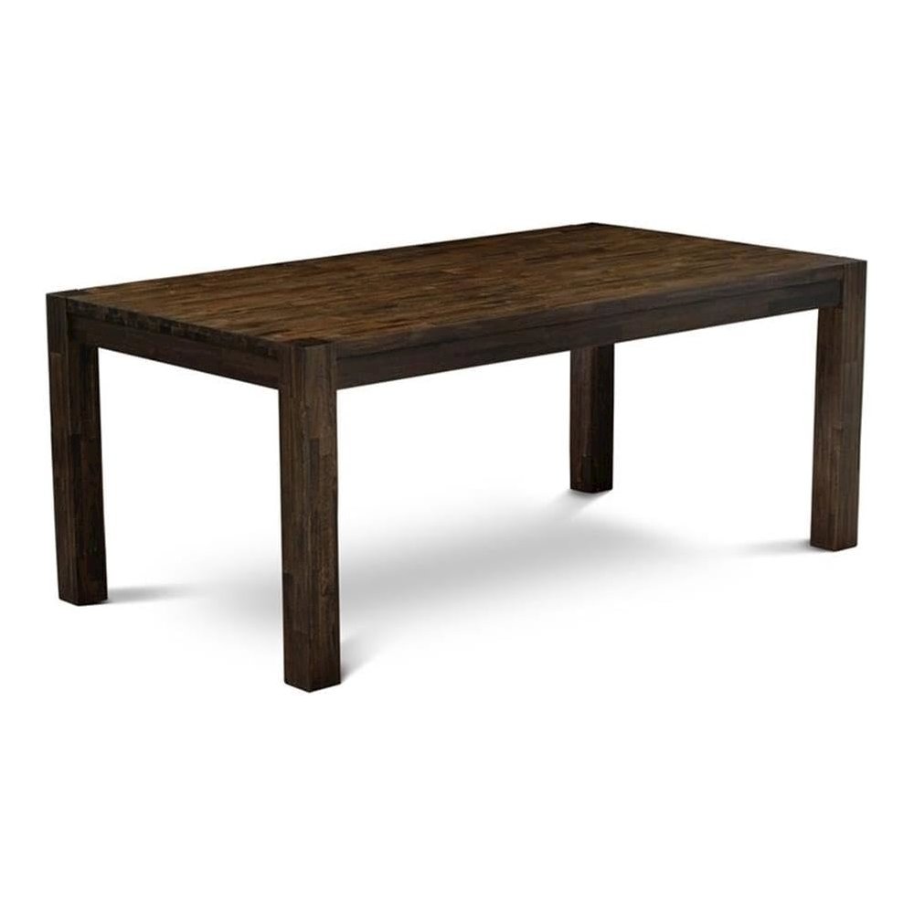 Rectangular Dining Table, Distressed Jacobean, Solid Wood, 72-Inch