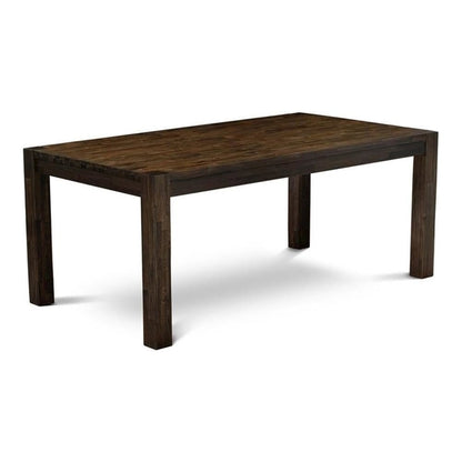 Rectangular Dining Table, Distressed Jacobean, Solid Wood, 72-Inch