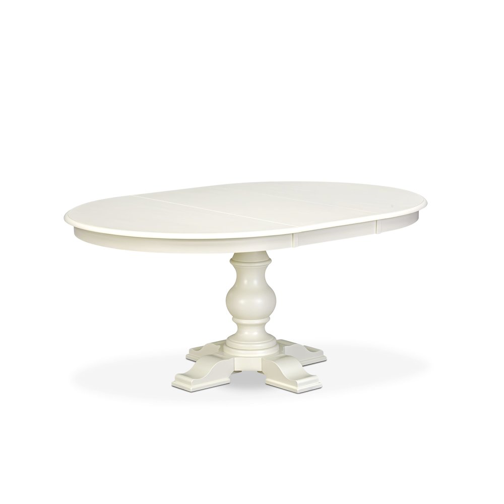 5-Piece Dining Room Table Set, Linen White