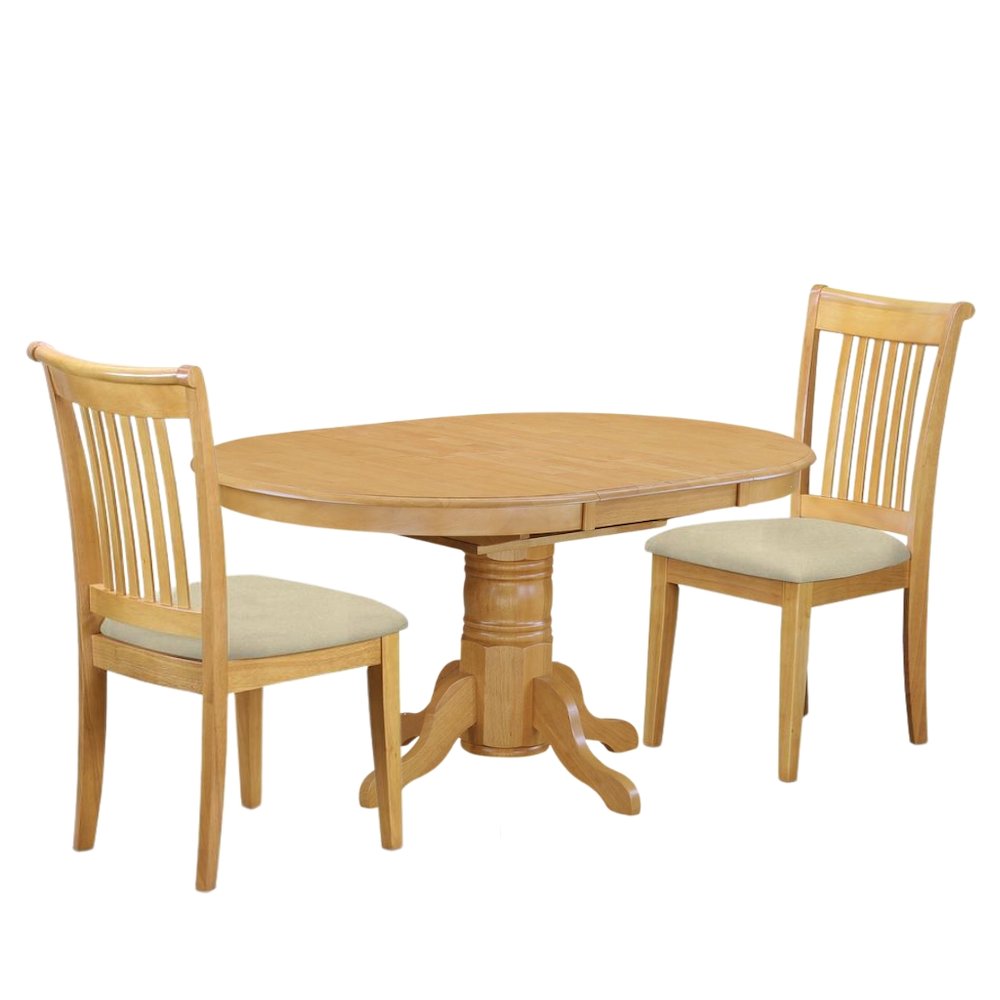 Oak Solid Wood 5 Pc Breakfast Nook Table Set, Chairs for Kitchen