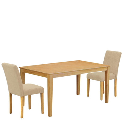 Solid Wood Dining Table Set for 6, Kitchen Table and Chairs in Oak