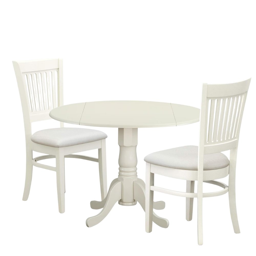 5 Piece Dining Table Set for 4 with White Kitchen Table and Chairs
