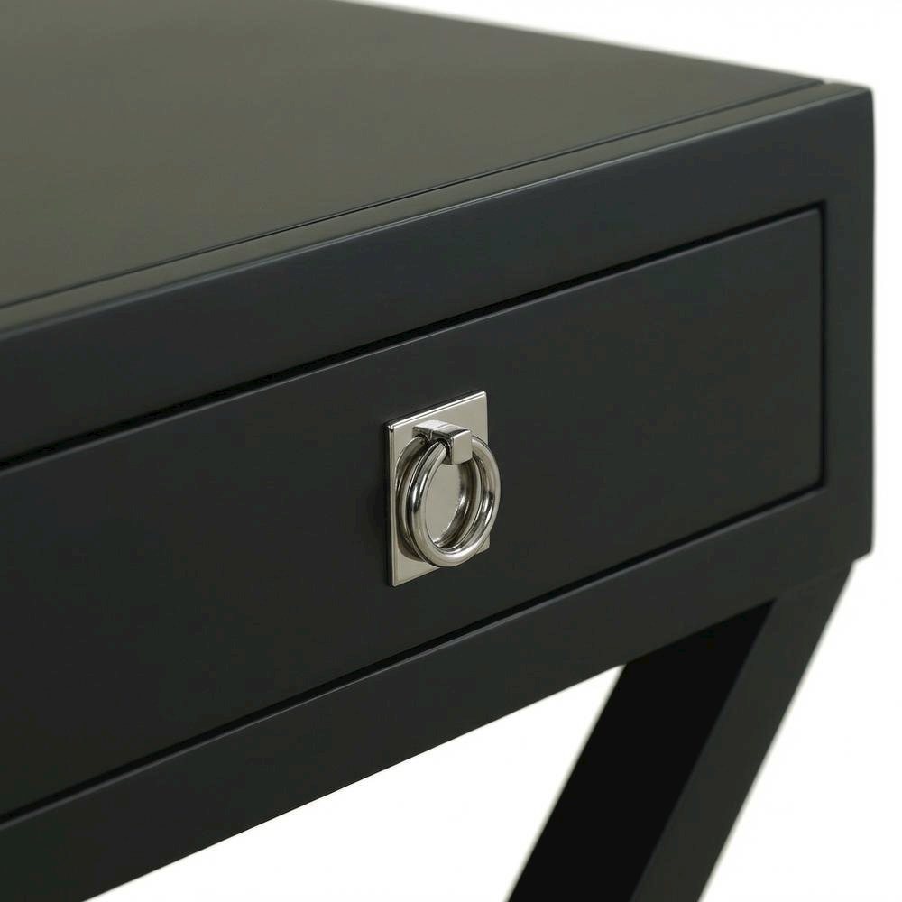 Black Bedroom Nightstand with Clean Design and Sturdy Construction