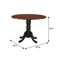Mahogany Drop Leaf Round Table, Traditional Pedestal, Seats 4