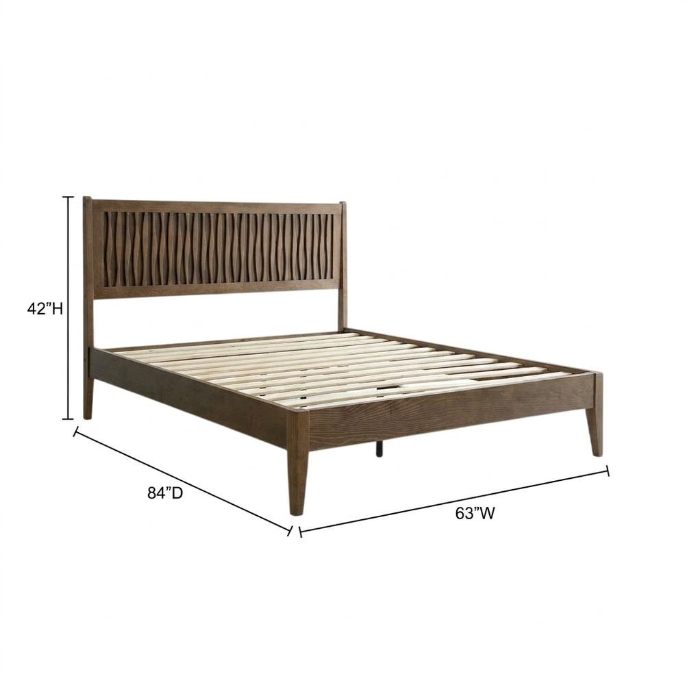 Solid Wood Platform Bed, Headboard & Footboard, No Box Spring, Barnwood, Queen